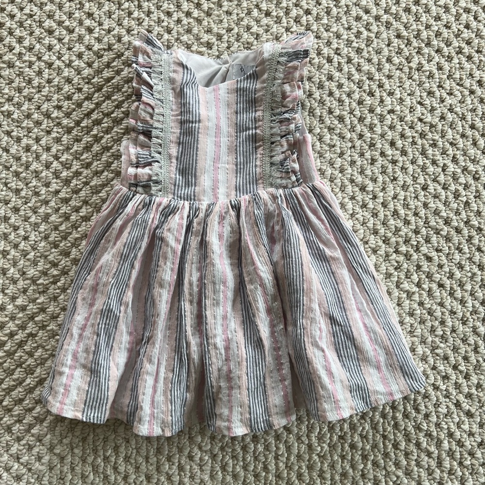 Pippa & Julie Striped Ruffle Dress Size 24mos